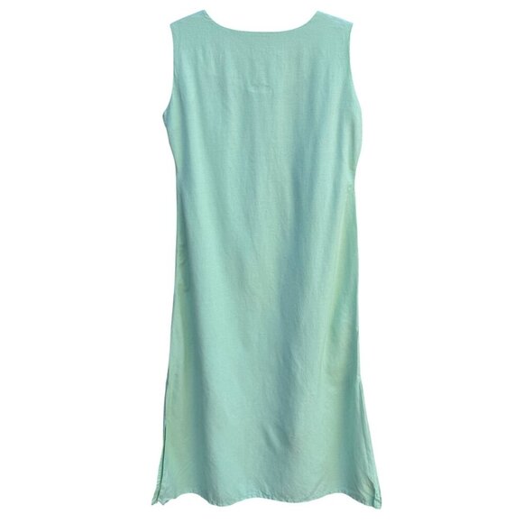 Azieno Womens Sleeveless Mint Green Unique Patchwork Embroidery Maxi Dress M - Picture 4 of 8